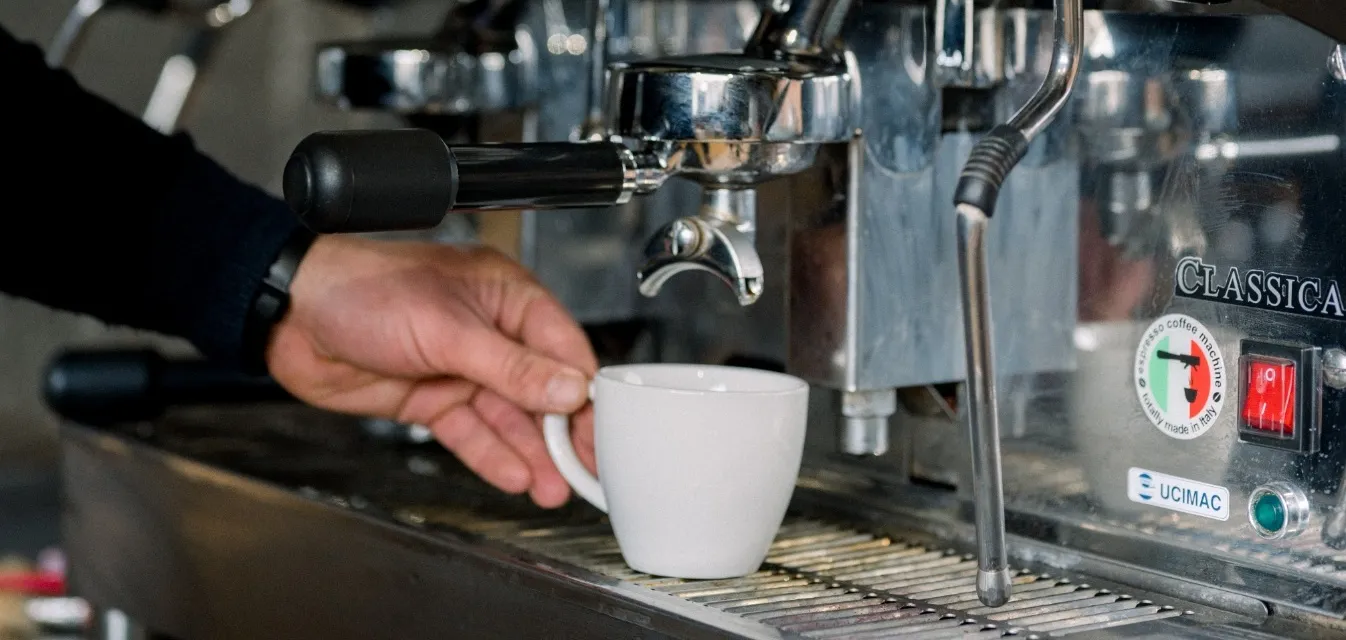 Espresso being made at the bar